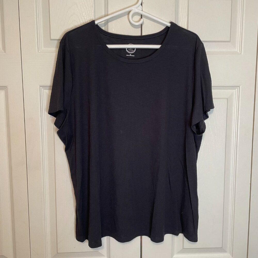 Maurices 24/7 Ribbed T-Shirt, Black, Size 3X